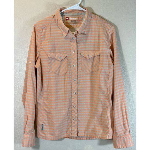 SIMMS Classic Plaid Long Sleeve Snap Front Guide Series Vented Fishing Shirt M - Picture 1 of 8